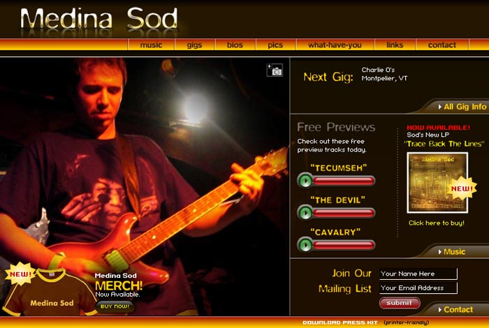 Medina Sod, a boston based rock band